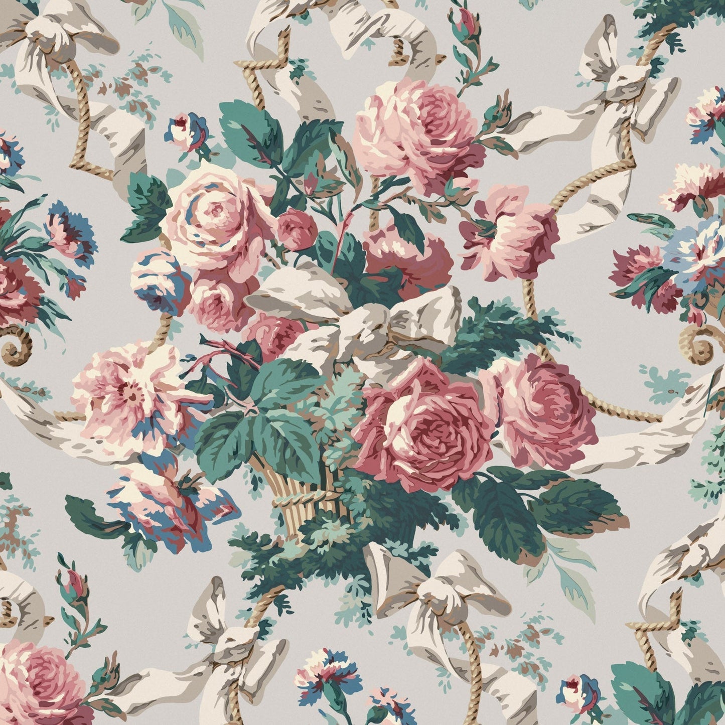 Flora Wallpaper - Stone - Warner House - Premier Wallcovering