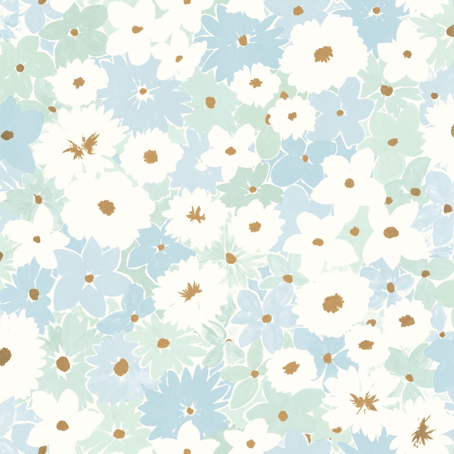 Flora Wallpaper - Bleu - Caselio - 104416659 - Premier Wallcovering