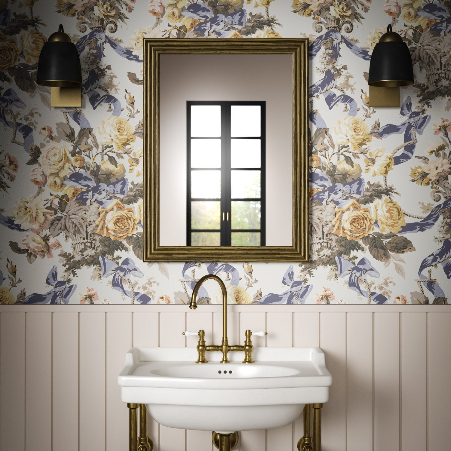 Flora Wallpaper - Ochre - Warner House - Premier Wallcovering