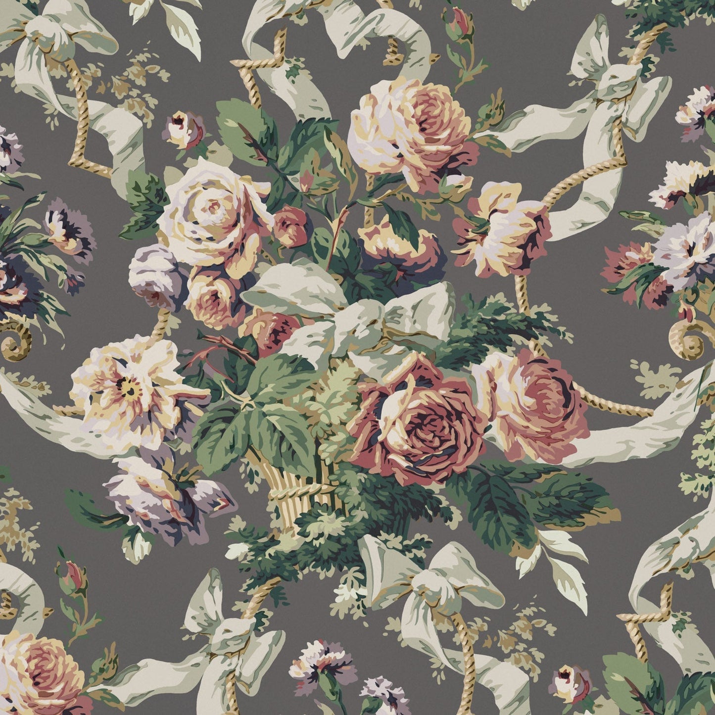 Flora Wallpaper - Flint - Warner House - Premier Wallcovering