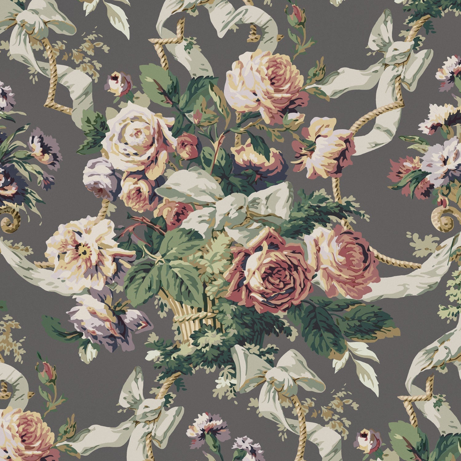 Flora Wallpaper - Flint - Warner House - Premier Wallcovering