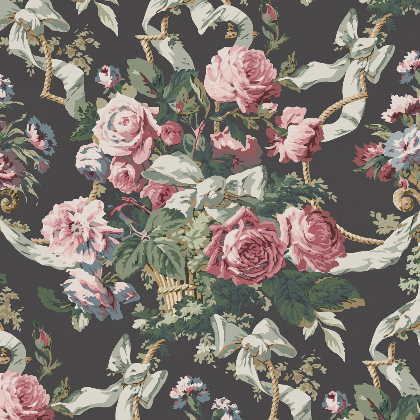 Flora Wallpaper - Noir - Warner House - Premier Wallcovering