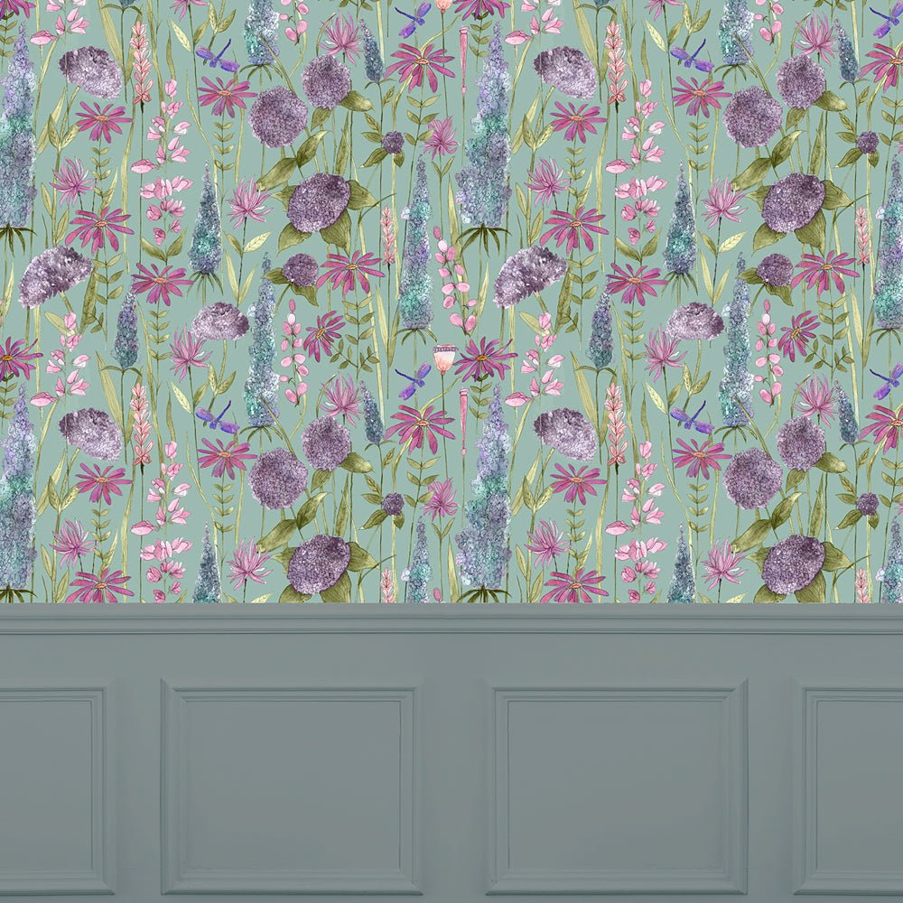 Florabunda Wallpaper - Verde - Voyage Maison - FLORABU/WPO/VER - Premier Wallcovering