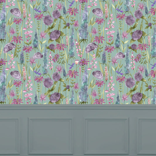 Florabunda Wallpaper - Verde - Voyage Maison - FLORABU/WPO/VER - Premier Wallcovering