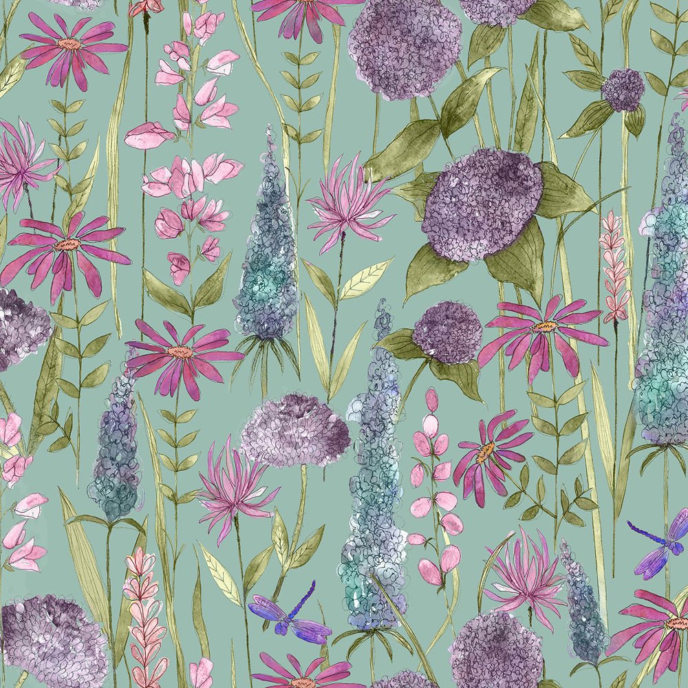 Florabunda Wallpaper - Verde - Voyage Maison - FLORABU/WPO/VER - Premier Wallcovering