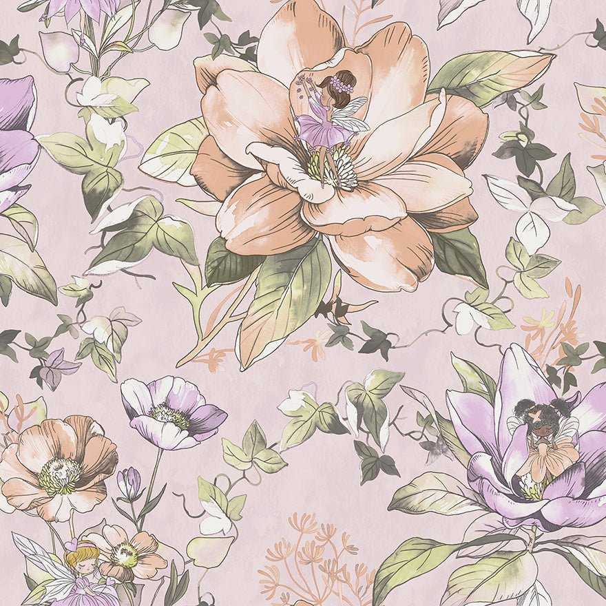 Floral Fairies Wallpaper - Pink - Holden Décor - 13211 - Premier Wallcovering