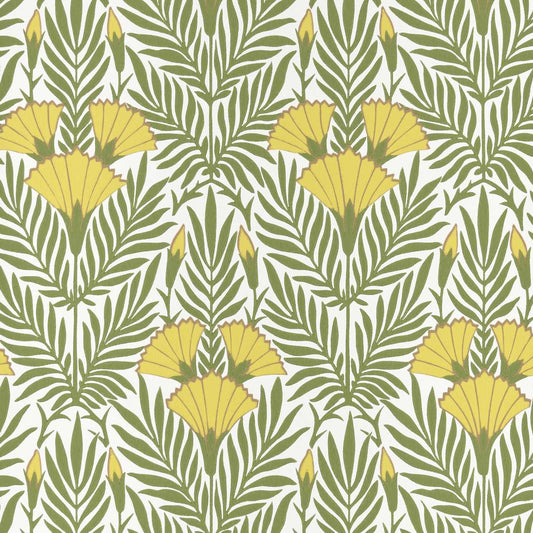 Floral Fanfare Wallpaper - Vivid Yellow - 1838 wallcoverings - 2311 - 171 - 01 - Premier Wallcovering