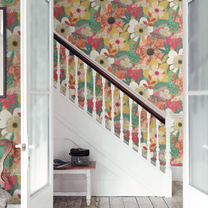 Floral Riot Wallpaper - Olive - Ohpopsi - CEP50105W - Premier Wallcovering