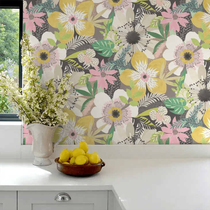 Floral Riot Wallpaper - Safari - Ohpopsi - CEP50102W - Premier Wallcovering