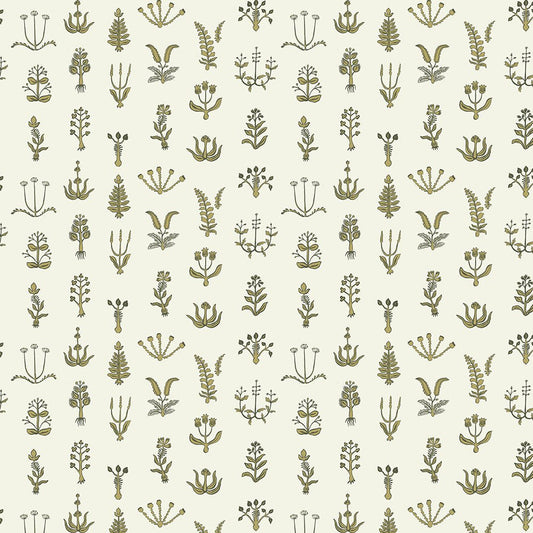 Floral Spot Wallpaper - Chaingate Green - Meadow - Ringhill White - Josephine Munsey - FLO-003-026-044 - Premier Wallcovering