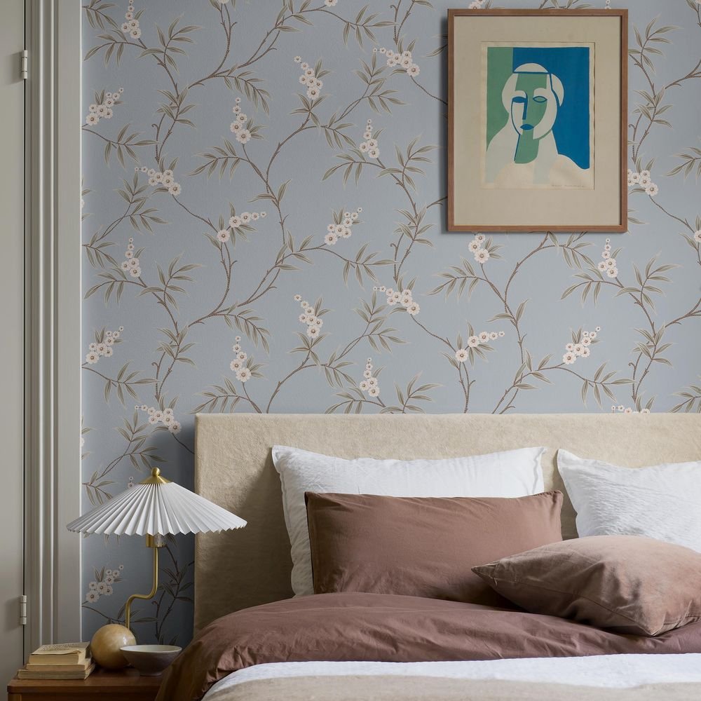 Floral Tree Wallpaper - Blue - Boråstapeter - 7762 - Premier Wallcovering