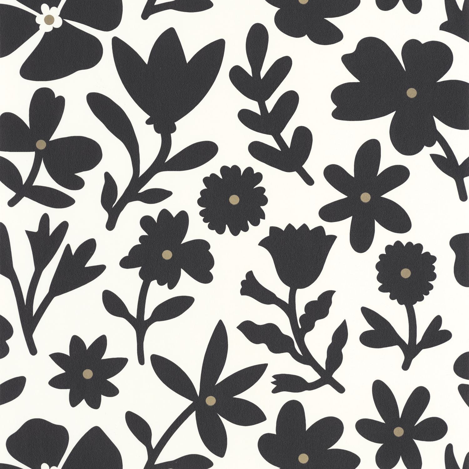 Floralie Wallpaper - Blanc Noir - Caselio - 104340914 - Premier Wallcovering