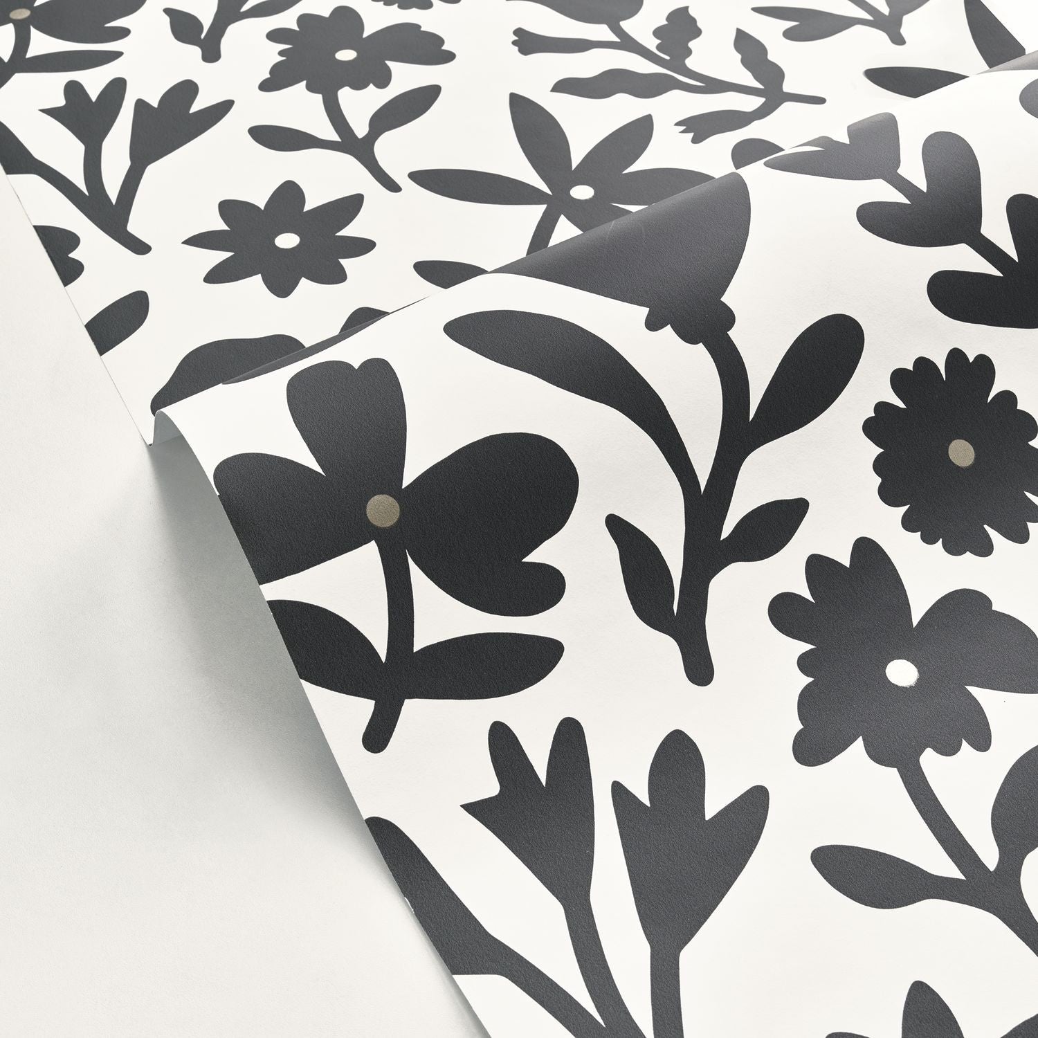 Floralie Wallpaper - Blanc Noir - Caselio - 104340914 - Premier Wallcovering
