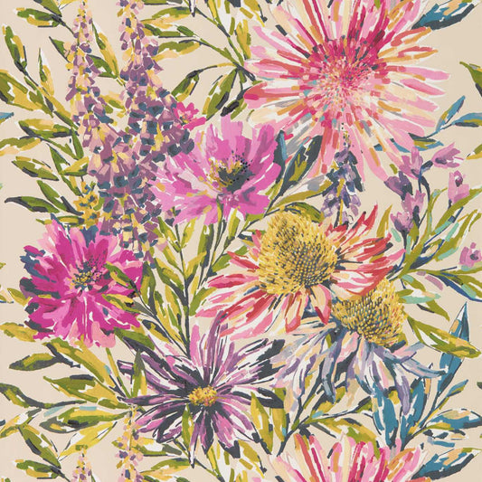 Floreale Wallpaper - Tangerine/Fuchsia - HSTO111497 - Harlequin - Premier Wallcovering