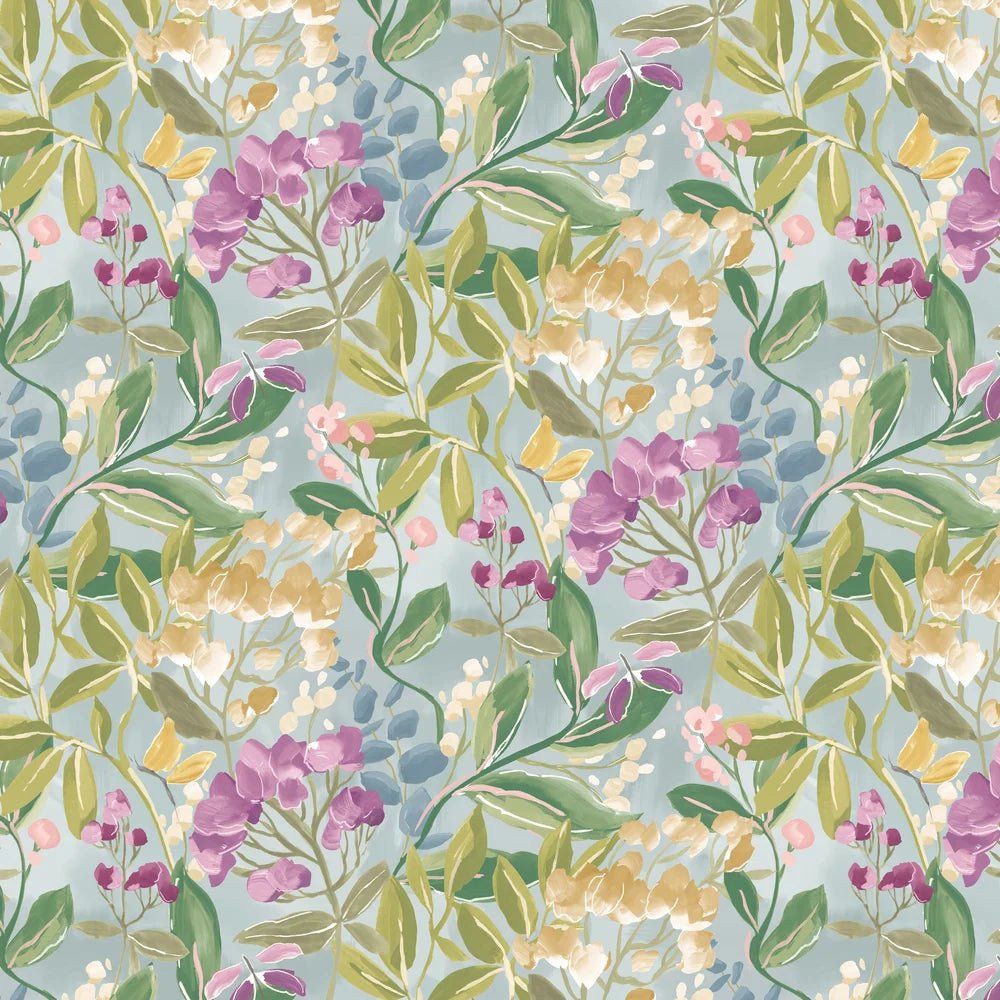 Florence Wallpaper - Petrol & Amethyst - Ohpopsi - RON50103W - Premier Wallcovering