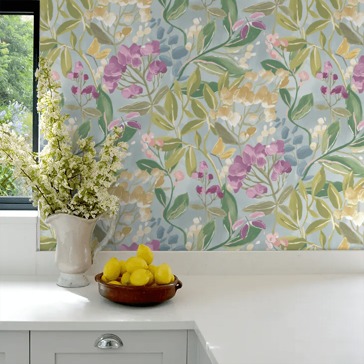 Florence Wallpaper - Petrol & Amethyst - Ohpopsi - RON50103W - Premier Wallcovering