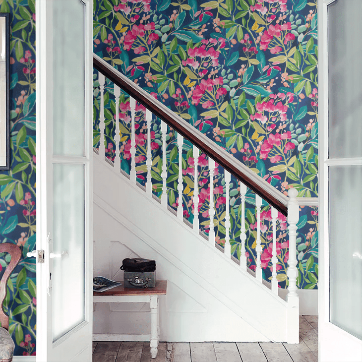 Florence Wallpaper - Ink & Fushcia - Ohpopsi - RON50101W - Premier Wallcovering