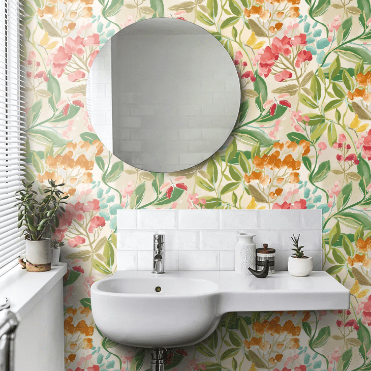 Florence Wallpaper - Olive & Amber - Ohpopsi - RON50106W - Premier Wallcovering