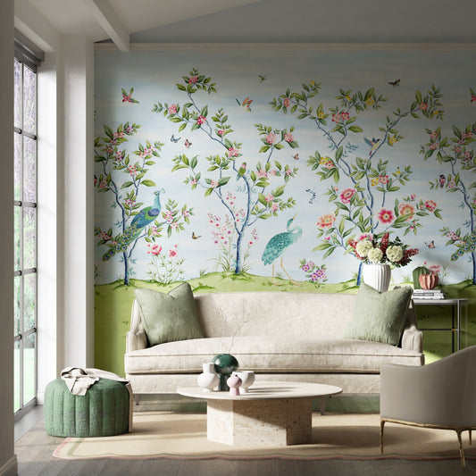 Florence Wallpaper - Sky/Meadow/Blossom - HDHW112889 - Harlequin - Premier Wallcovering