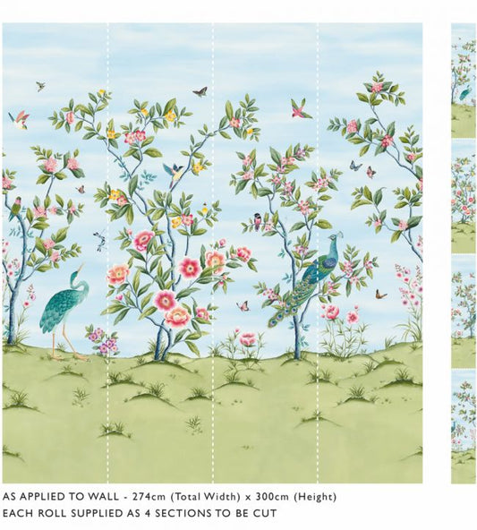 Florence Wallpaper - Sky/Meadow/Blossom - HDHW112889 - Harlequin - Premier Wallcovering