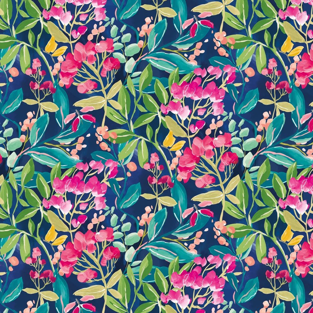 Florence Wallpaper - Ink & Fushcia - Ohpopsi - RON50101W - Premier Wallcovering