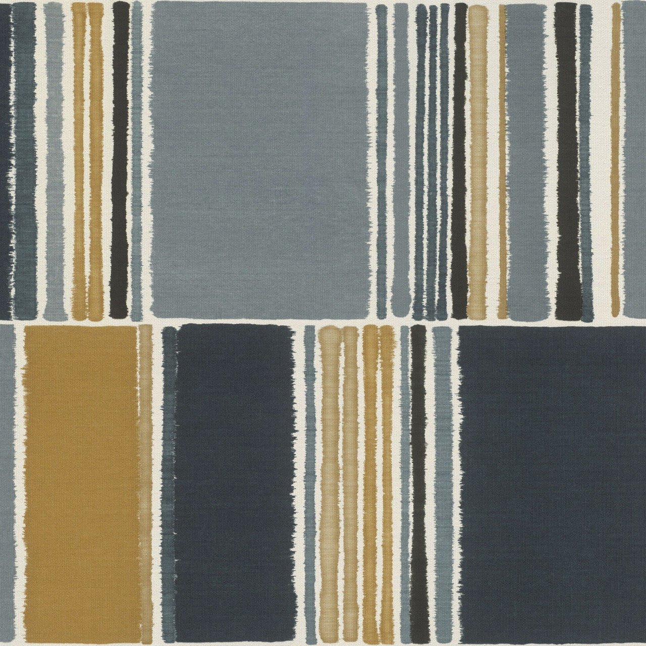 Florentine III Emporium Geo Wallpaper - Navy & Yellow - Rasch - 484441 - Premier Wallcovering