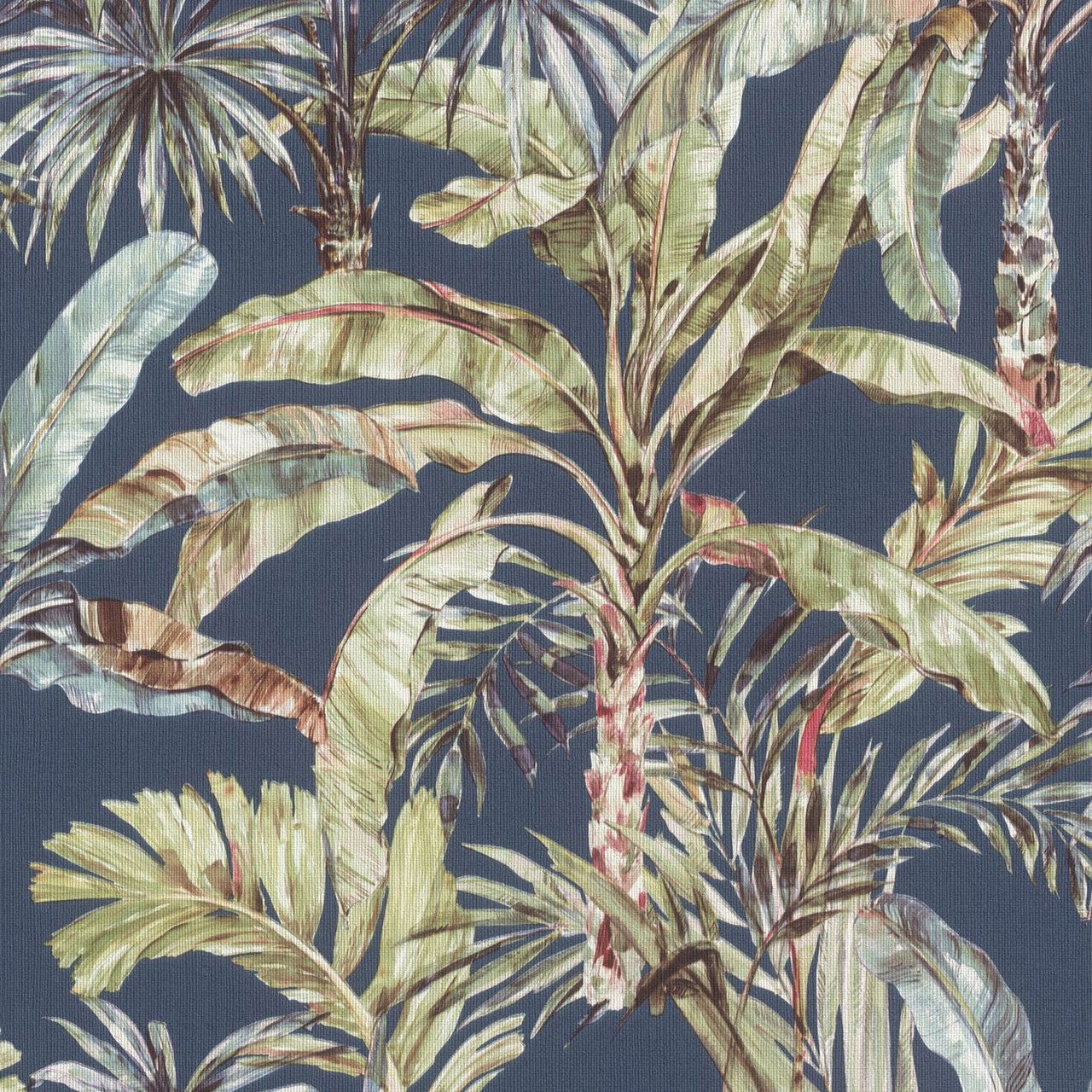 Florentine Jungle Leaves Wallpaper - Green/Blue - Rasch - 485288 - Premier Wallcovering