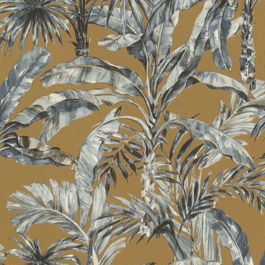 Florentine Jungle Leaves Wallpaper - Grey/Brown - Rasch - 485264 - Premier Wallcovering