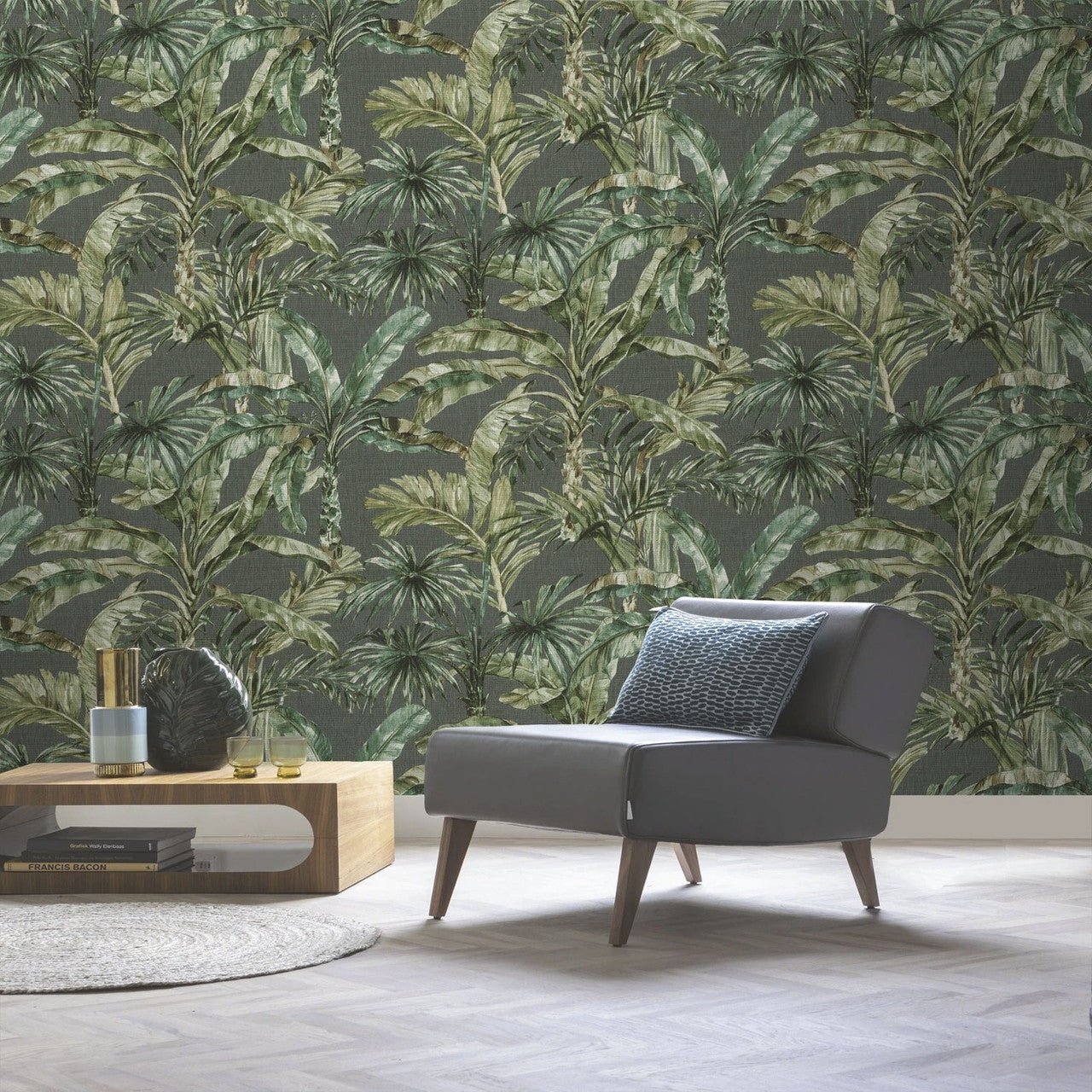 Florentine Jungle Leaves Wallpaper - Green - Rasch - 485271 - Premier Wallcovering