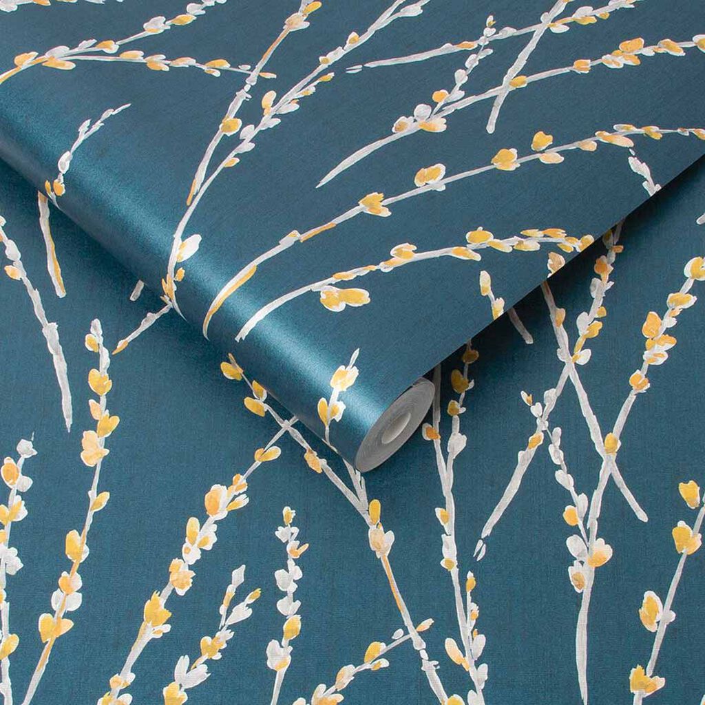 Floret Wallpaper - Teal - Graham & Brown - 106427 - Premier Wallcovering