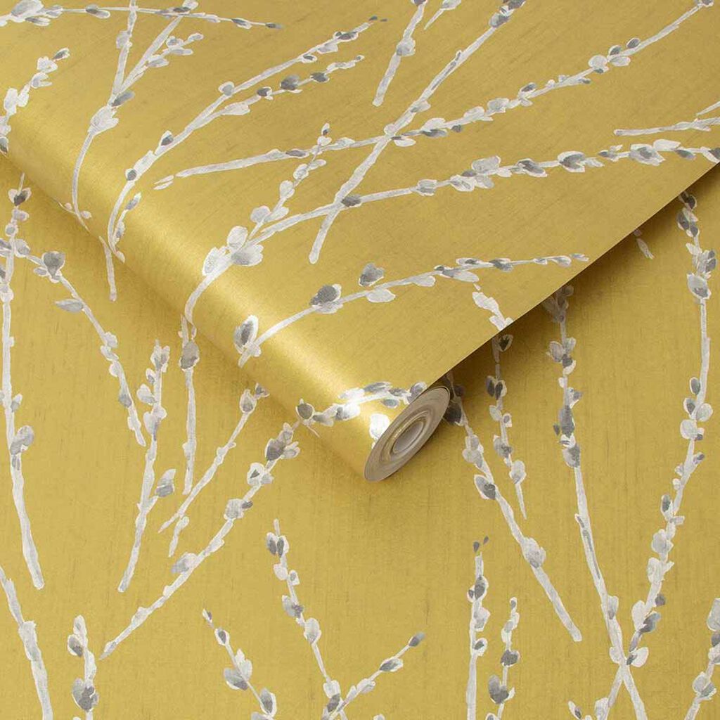 Floret Wallpaper - Mustard - Graham & Brown - 106426 - Premier Wallcovering
