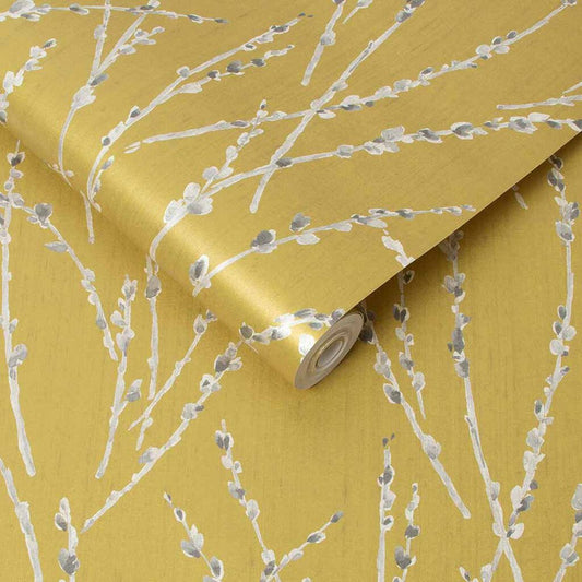 Floret Wallpaper - Mustard - Graham & Brown - 106426 - Premier Wallcovering