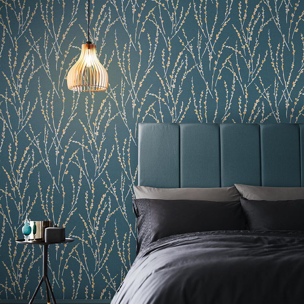 Floret Wallpaper - Teal - Graham & Brown - 106427 - Premier Wallcovering