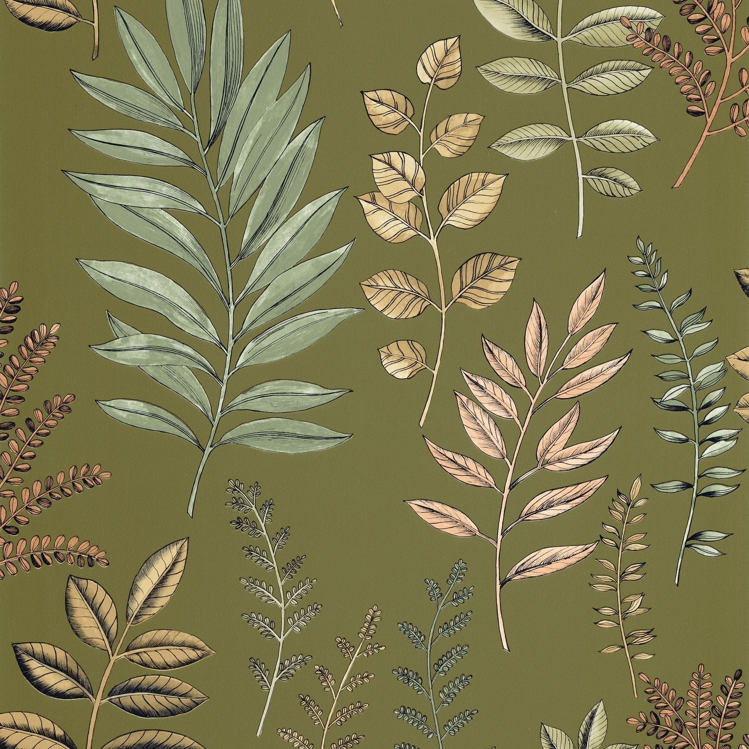 Florium Wallpaper - Vert mousse - Caselio - 106667196 - Premier Wallcovering