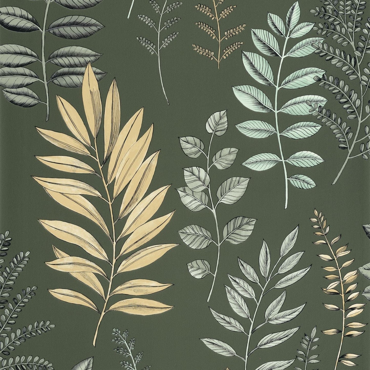 Florium Wallpaper - Vert anglais - Caselio - 106667424 - Premier Wallcovering