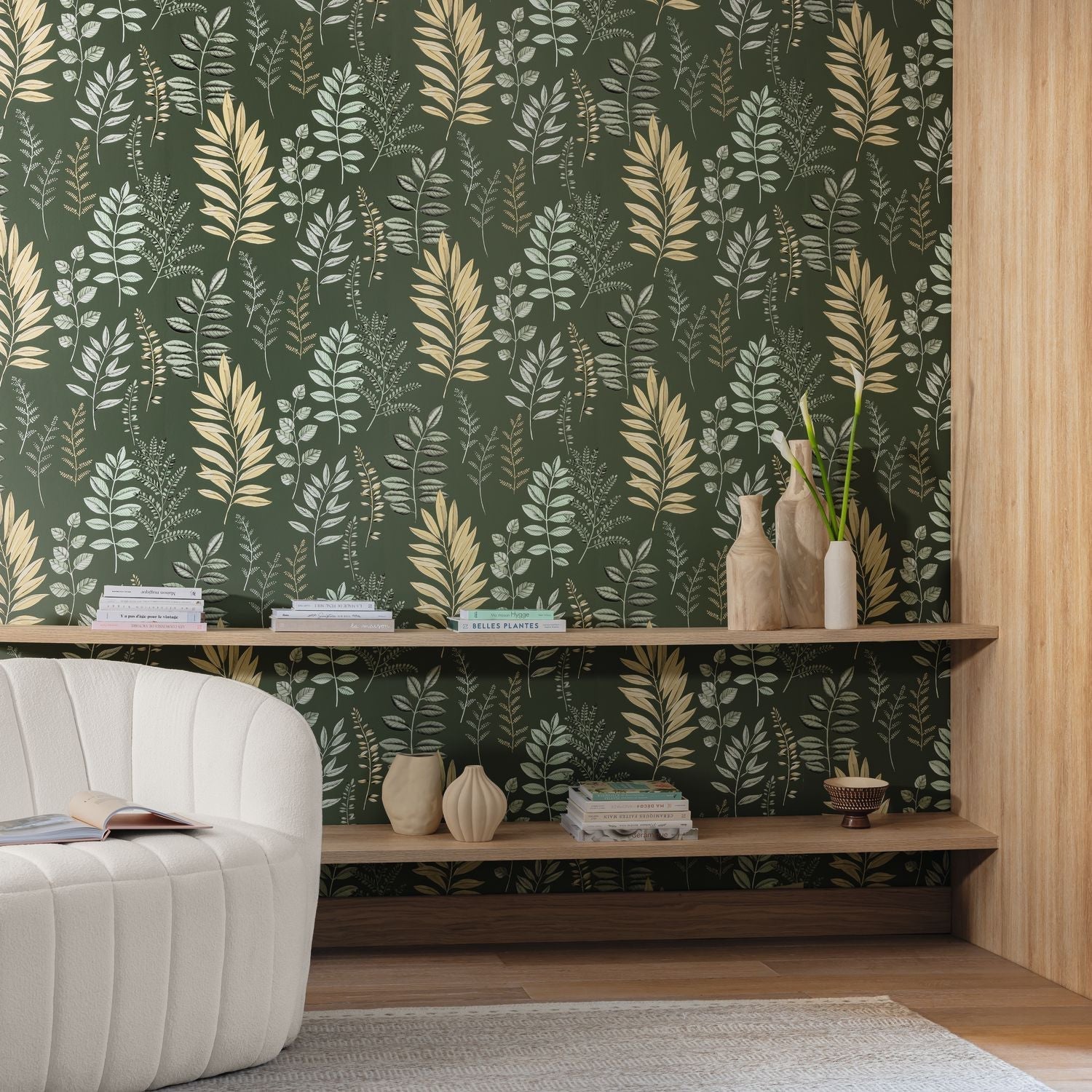 Florium Wallpaper - Vert anglais - Caselio - 106667424 - Premier Wallcovering