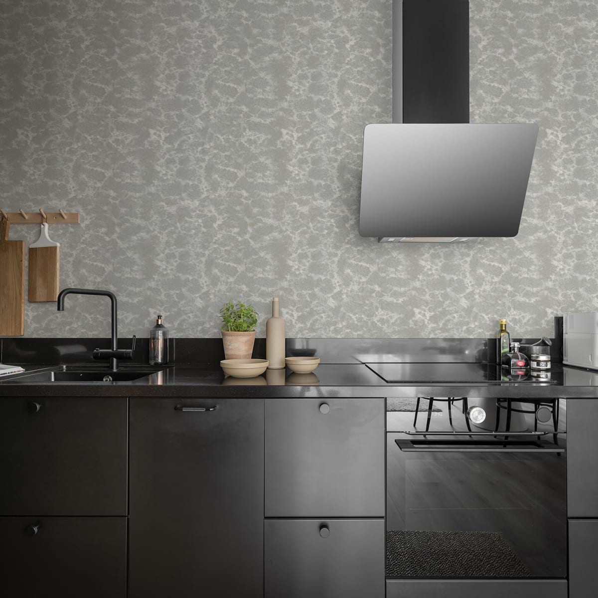 Flow Mini Wallpaper - Shallow Grey - Rebel Walls - R18524 - Premier Wallcovering