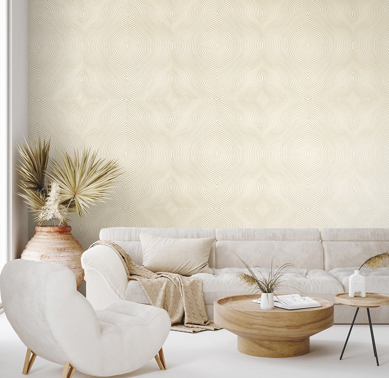 Flow Slow Living Wallpaper - Sand/ Gold - Hohenberger - 30033 - Premier Wallcovering