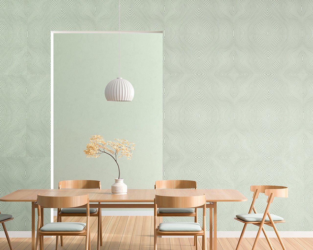 Flow Slow Living Wallpaper - Frost Mint - Hohenberger - 30032 - Premier Wallcovering