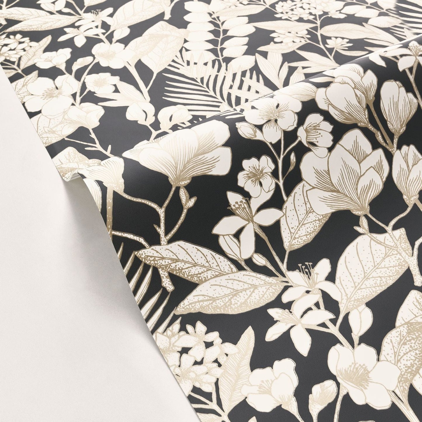 Flower May Wallpaper - Noir - Caselio - 104389023 - Premier Wallcovering