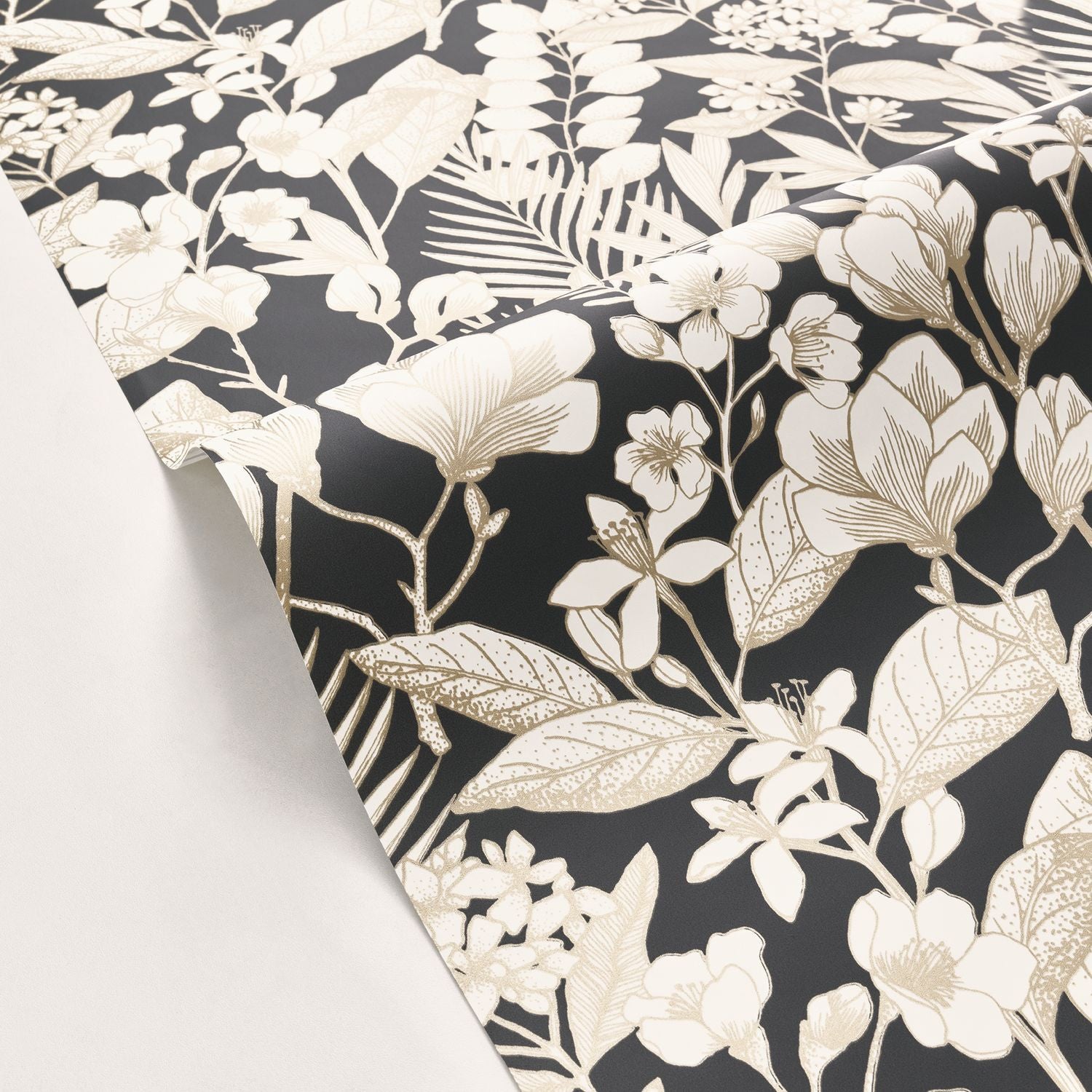 Flower May Wallpaper - Noir - Caselio - 104389023 - Premier Wallcovering