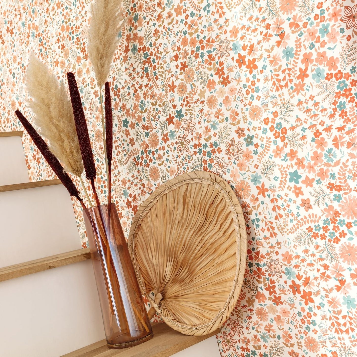 Flower Power June Wallpaper - Corail  - Caselio - 101863073 - Premier Wallcovering