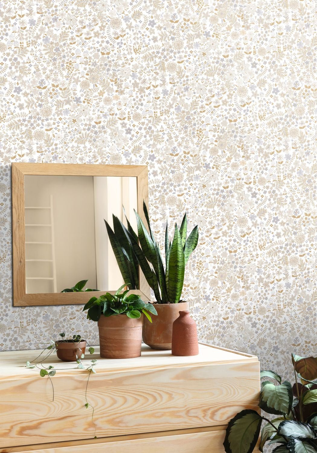Flower Power June Wallpaper - Beige - Caselio - 101861027 - Premier Wallcovering