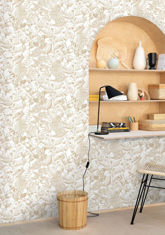 Flower Power May Wallpaper - Blanc  - Caselio - 101852010 - Premier Wallcovering