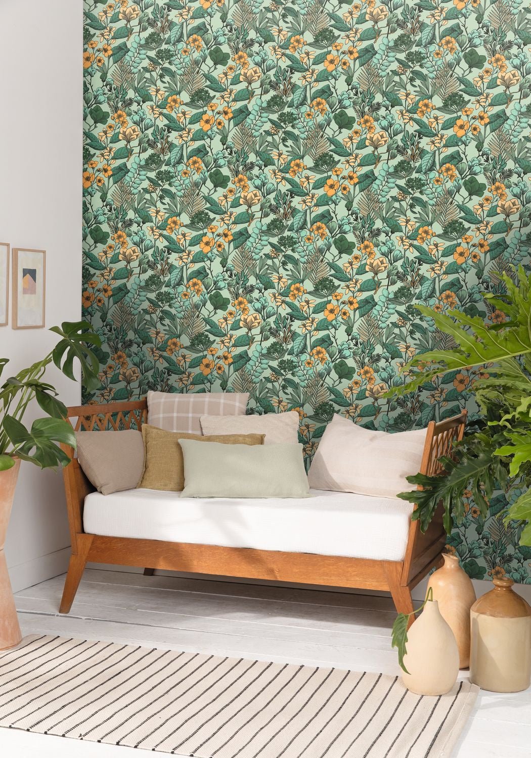 Flower Power May Wallpaper - Vert Emeraude - Caselio - 101857129 - Premier Wallcovering