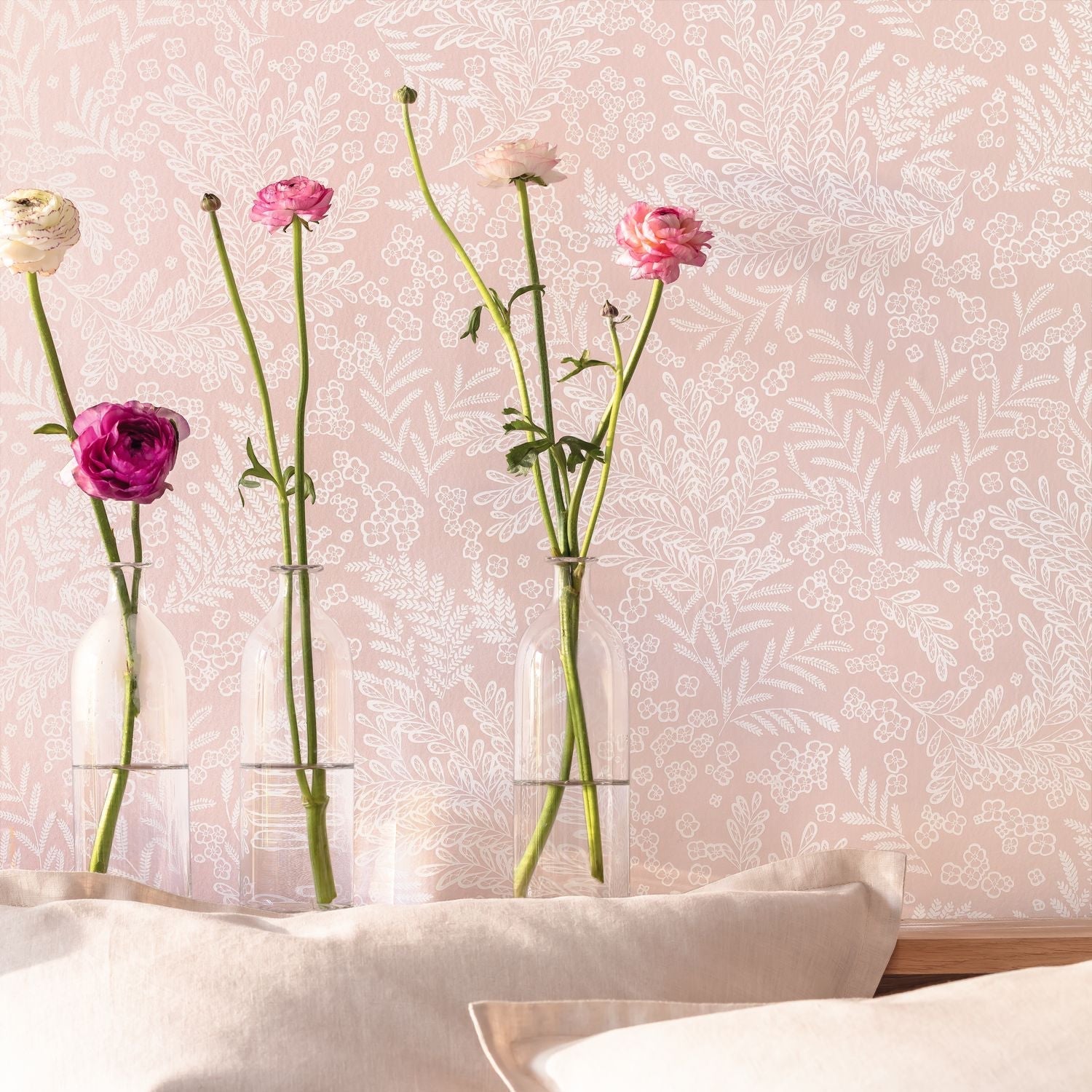 Flower Power September Wallpaper - Rose - Caselio - 101894040 - Premier Wallcovering