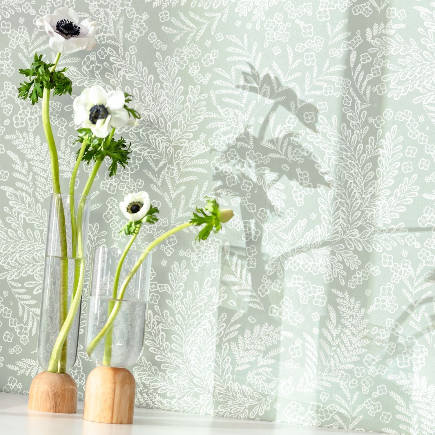 Flower Power September Wallpaper - Vert - Caselio - 101897077 - Premier Wallcovering