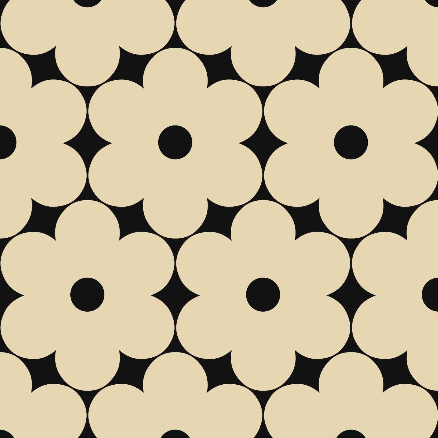 Flower Power Wallpaper - Ivory - Orla Kiely - 23AHFLPWLPDS-1090 - Premier Wallcovering