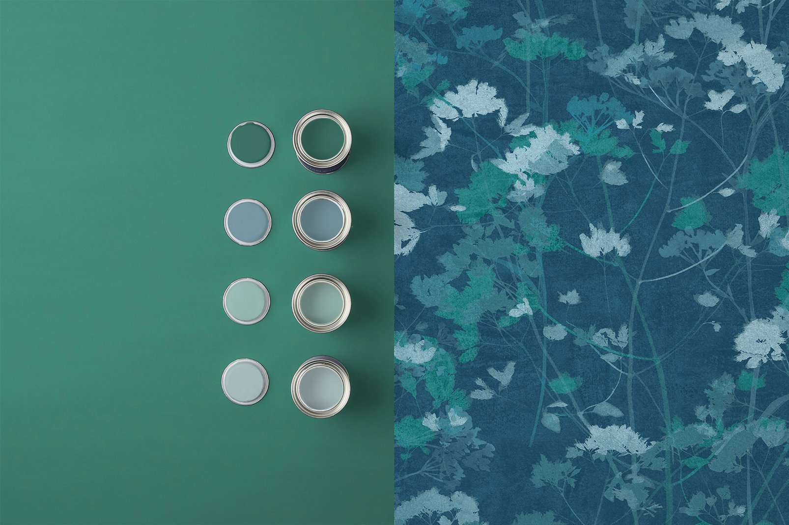 Flower Press Wallpaper - Denim - Graham & Brown - 124106 - Premier Wallcovering