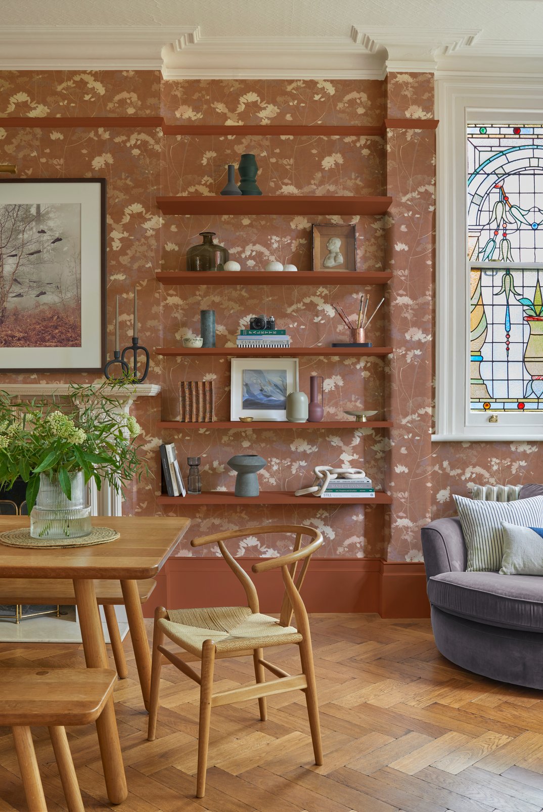 Flower Press Wallpaper - Clay - Graham & Brown - 124107 - Premier Wallcovering